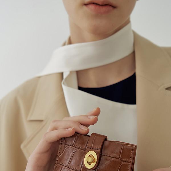 Roto wallet - Croc brown