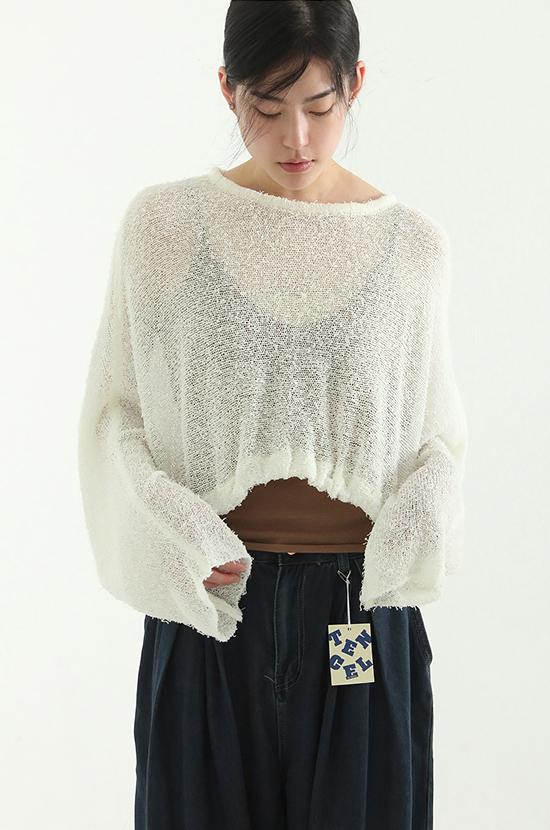 fluffy raglan cropped knit
