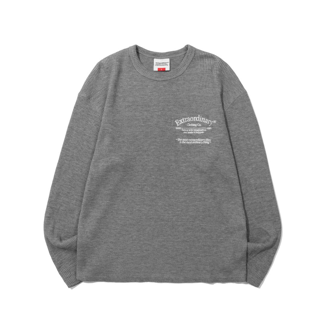 SERIF LOGO WAFFLE LONG SLEEVE M/GREY
