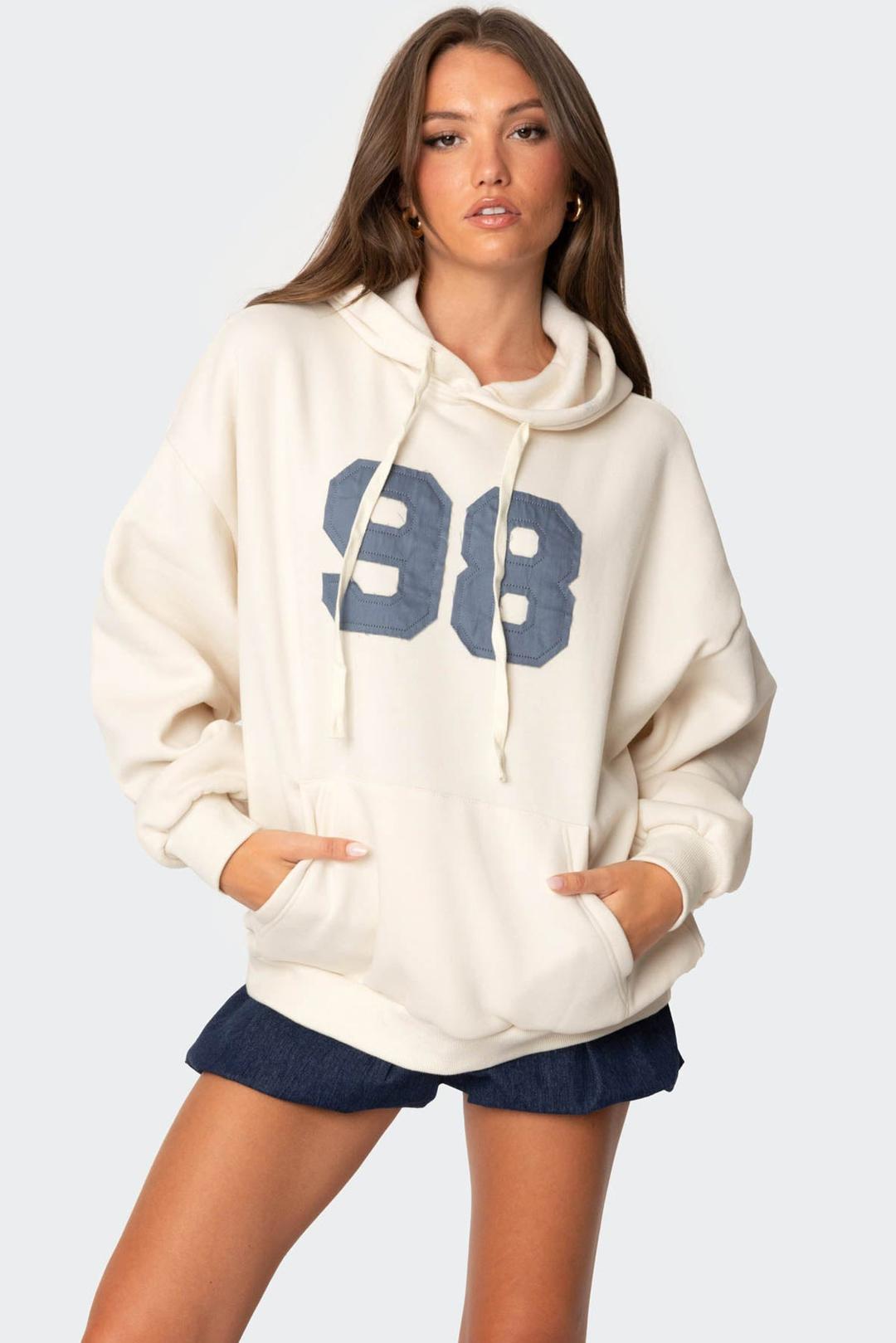 98 Oversized Hoodie - CREAM / XS