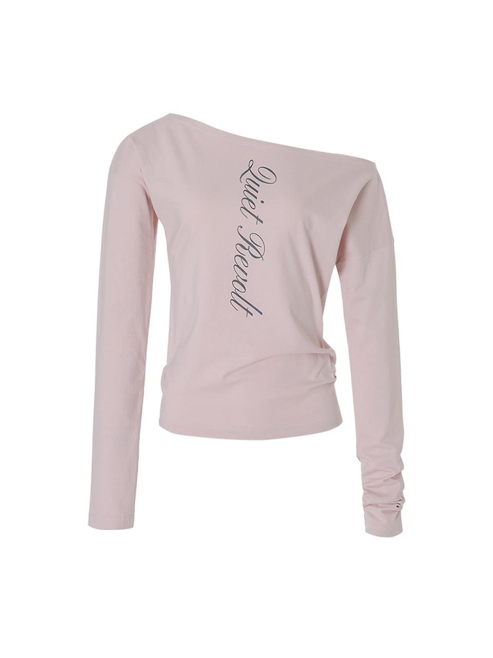 LETTERING OFF SHOULDER TOP_PINK