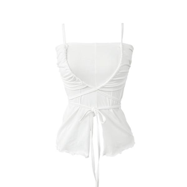 Brownie shirring strap sleeveless top (2colors)