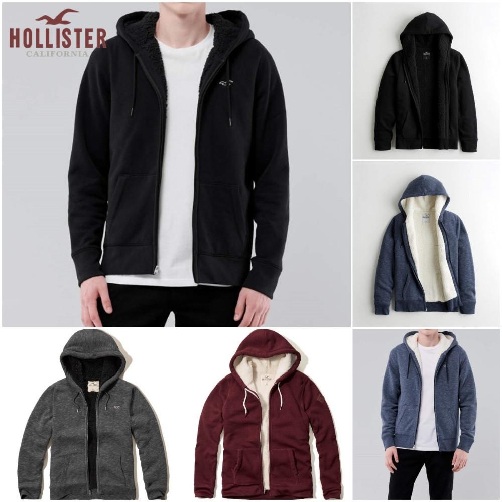 미국 아베크롬비앤피치 홀리스터 남성 겨울 양털 기모 후드 집업