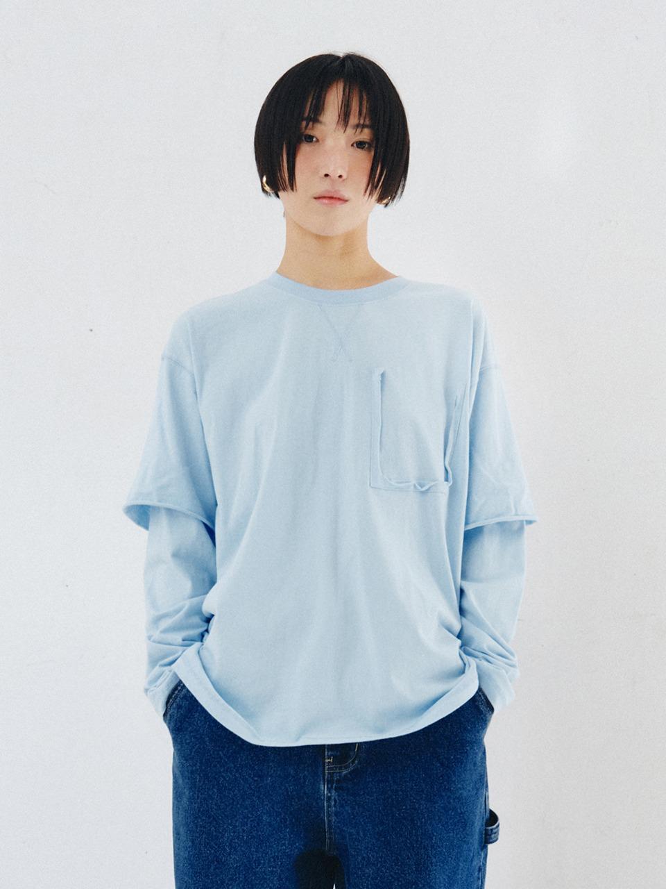 [PLZPROJECT]LAYERED LONG SLEEVE, SKYBLUE
