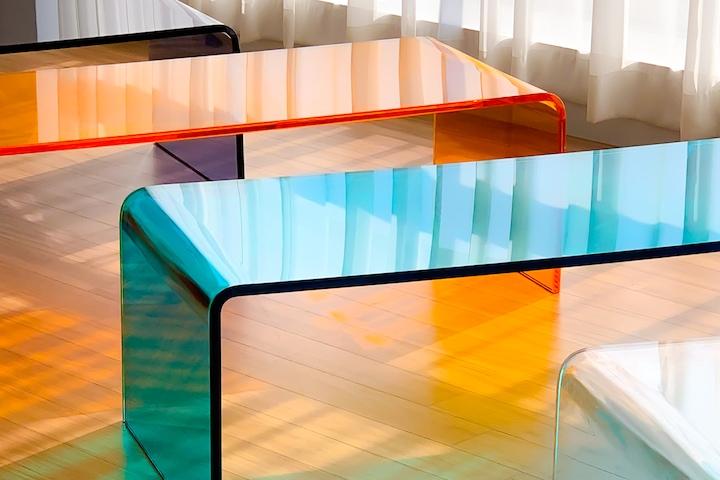 모듈 라운드 아크릴 투명 거실 소파 테이블 4colors (리뷰이벤트)