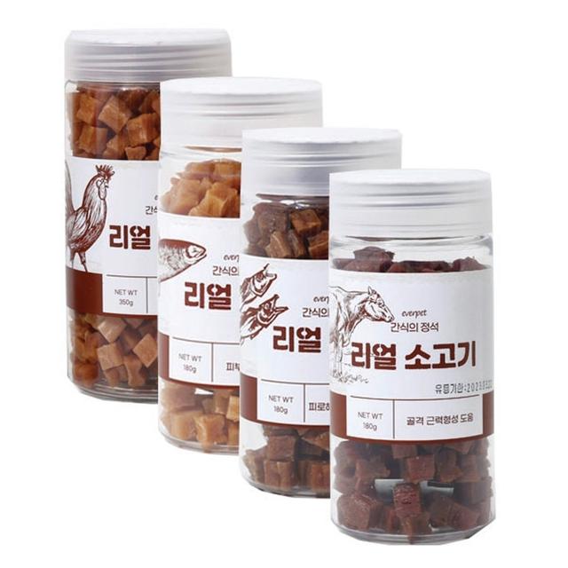 리얼져키 대용량 강아지 칭찬 훈련 노즈워크간식 리얼소고기 180g