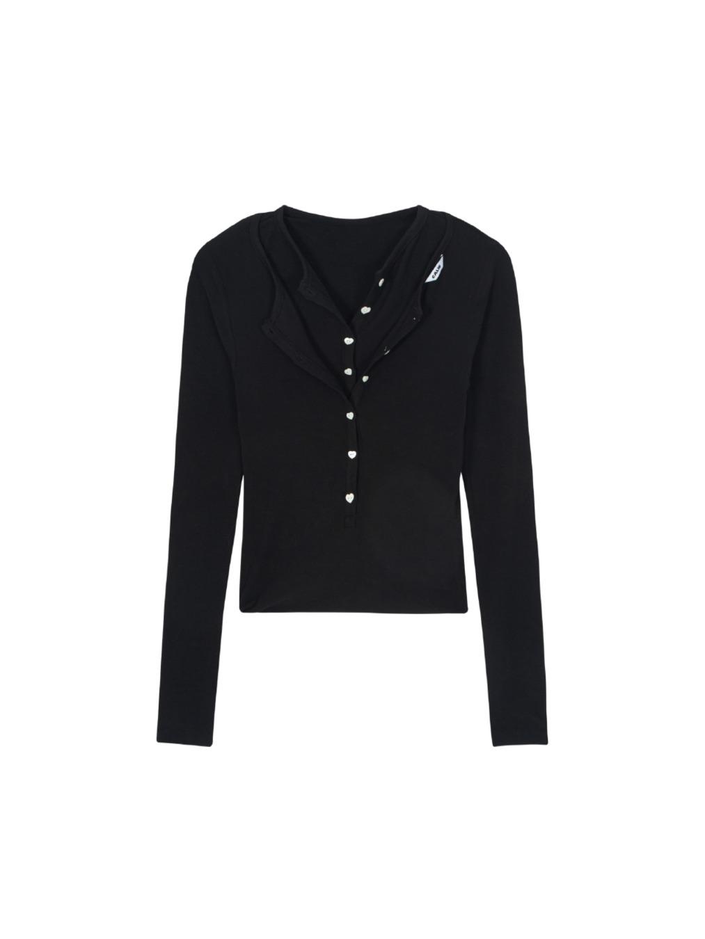 LAYERED LONG SLEEVE T-SHIRT BLACK