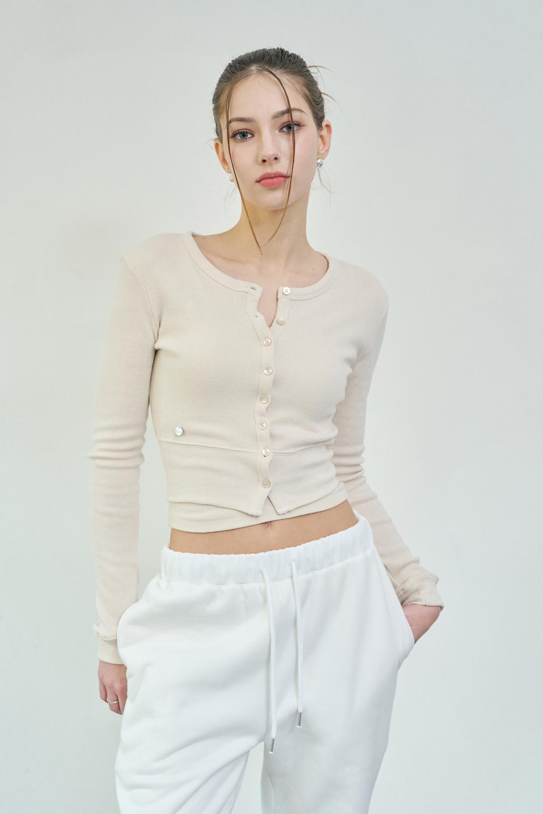 2nd/ CRAMBY  ANGORA CARDIGAN  (BEIGE)