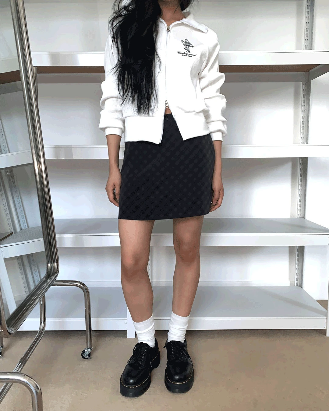 ELLIE RIBBON CHECK MINI SKIRT