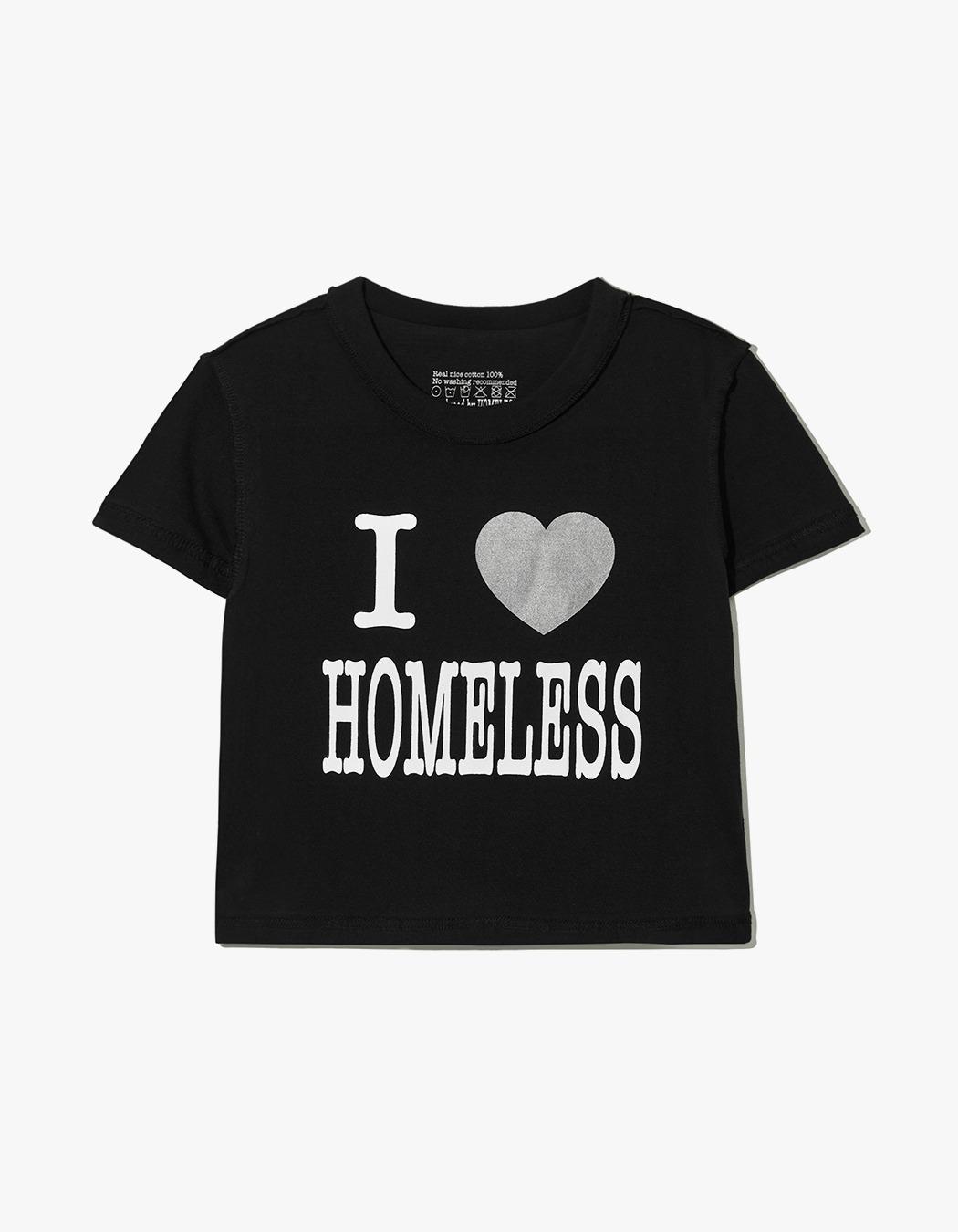 JUNK inside out W crop S sleeve - Black