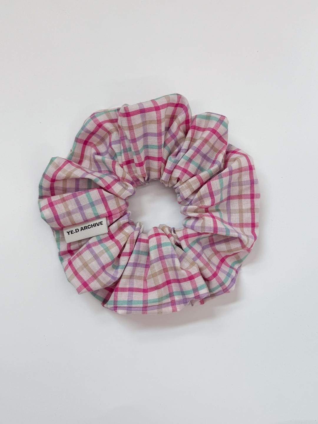 CHECK SCRUNCH - PINK&MINT
