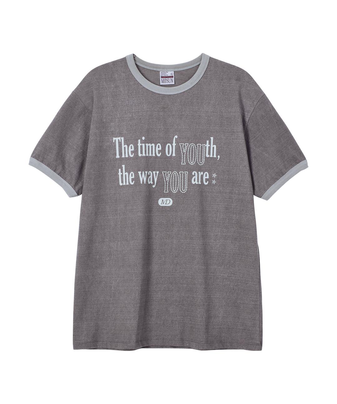 Perenne Youth Ringer Tee-Charcoal