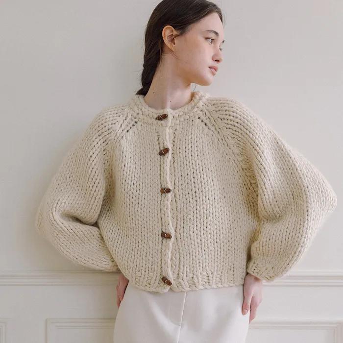 Handmade Wool Cardigan - Ivory