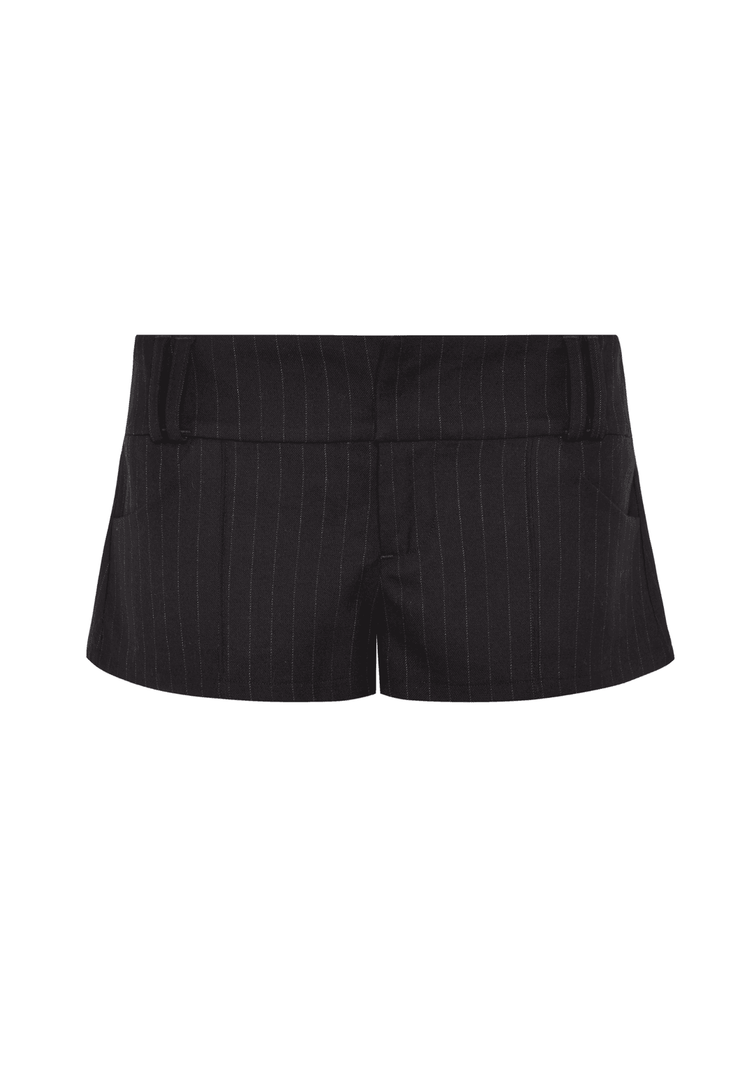PINSTRIPE TAILORED MINI SHORTS - XS