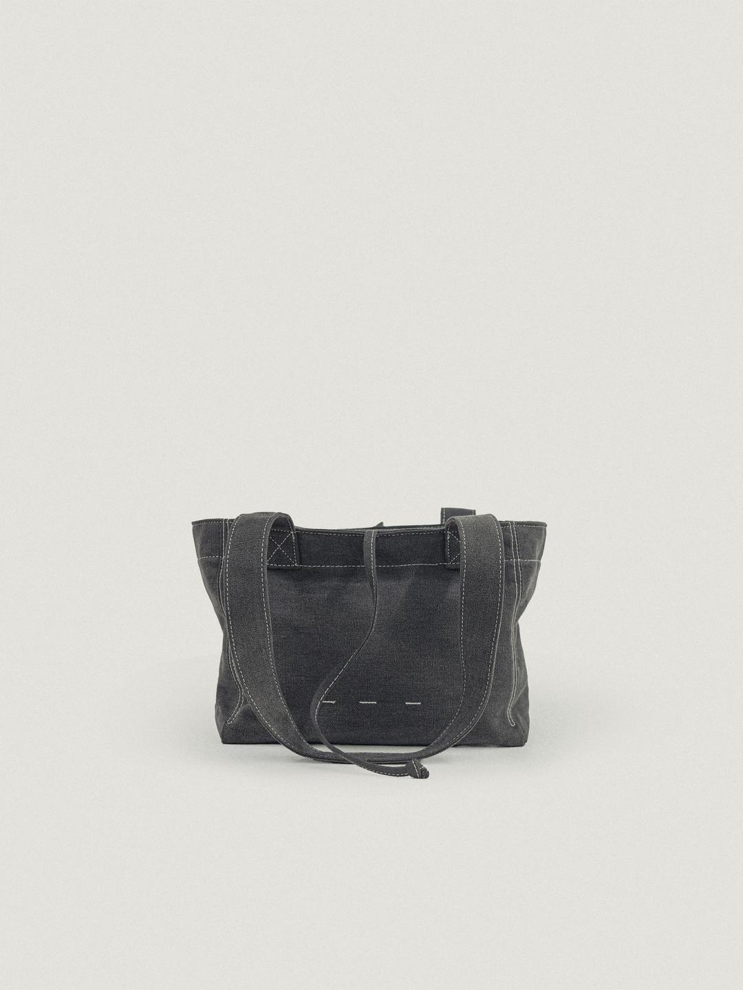 SMALL VINTAGE CANVAS BAG - CHACOAL GREY