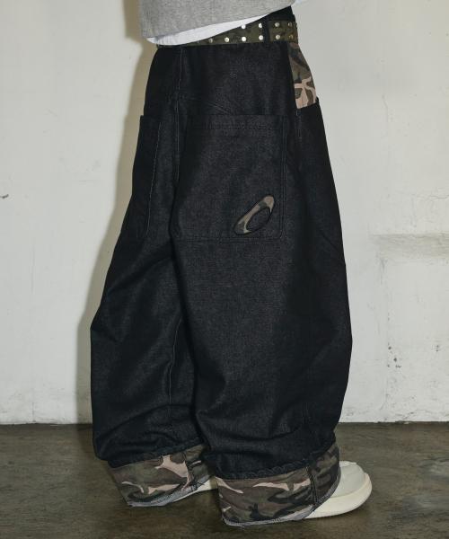 롤업 생지 데님 팬츠[카모]
