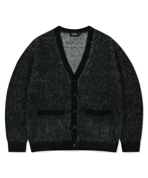 MIXED HAIRY KNIT CARDIGAN BLACK(MG2FFMK681A)