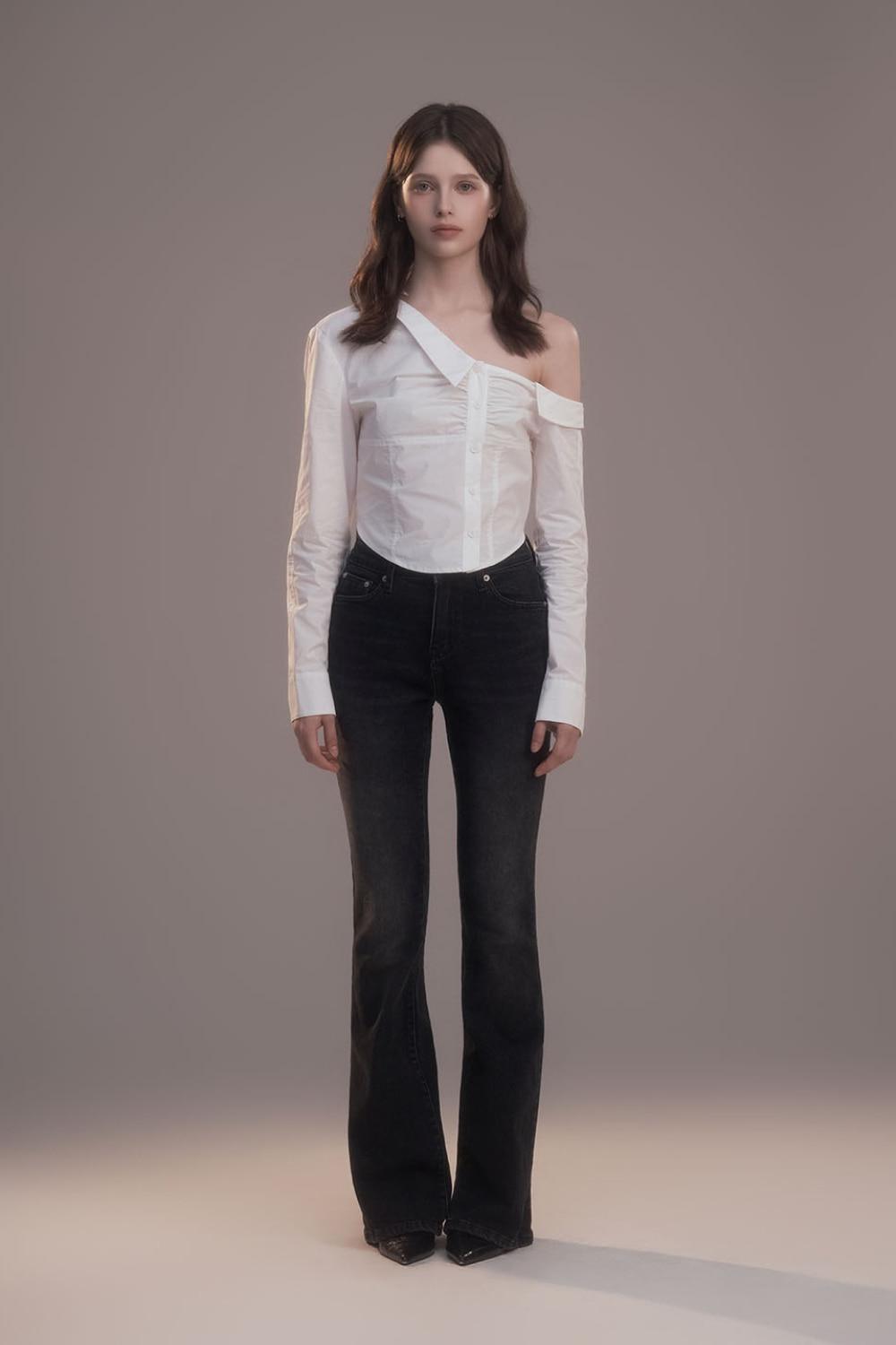 Thea Boot-cut denim-Dark Grey