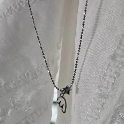 스타 윙 목걸이 써지컬스틸 키치 별 군번줄 날개 팬던트