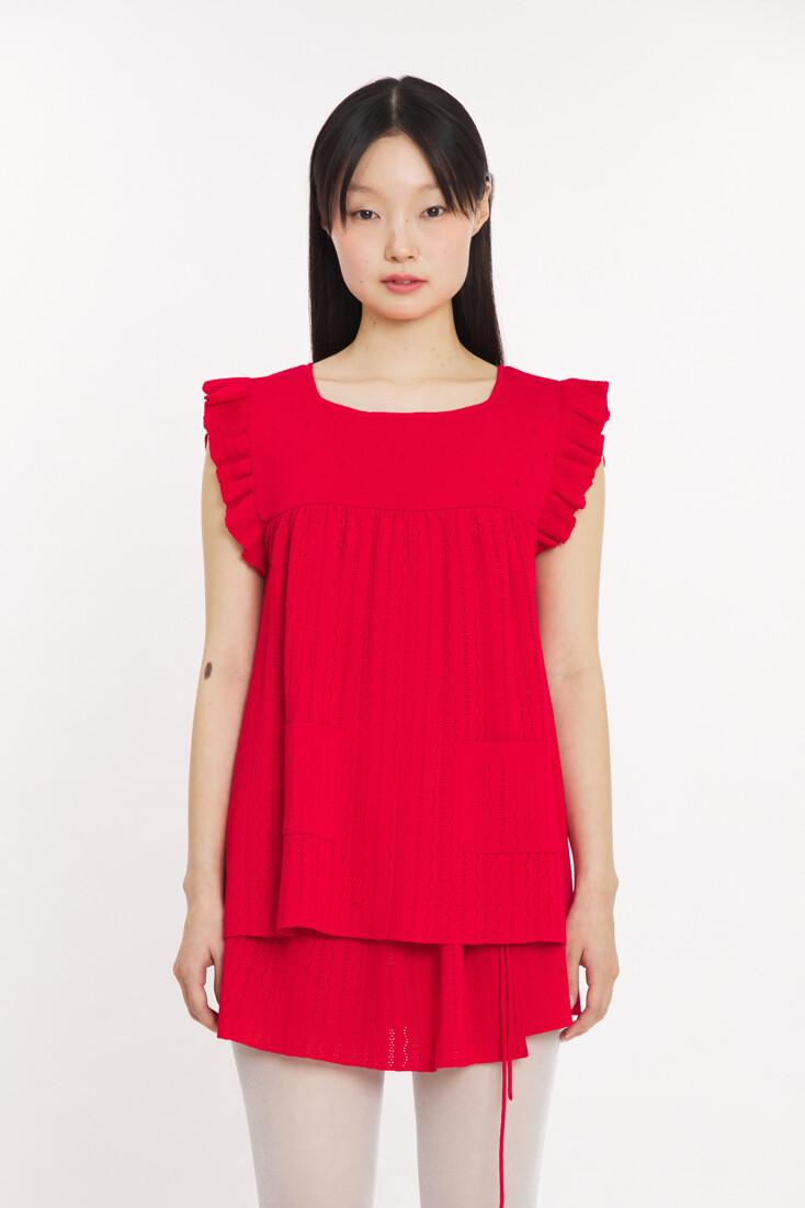 APRON KNIT TOP (RED)