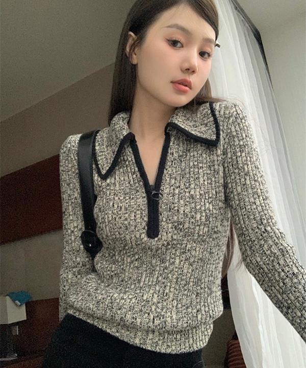 미트 보카시 슬림핏 니트