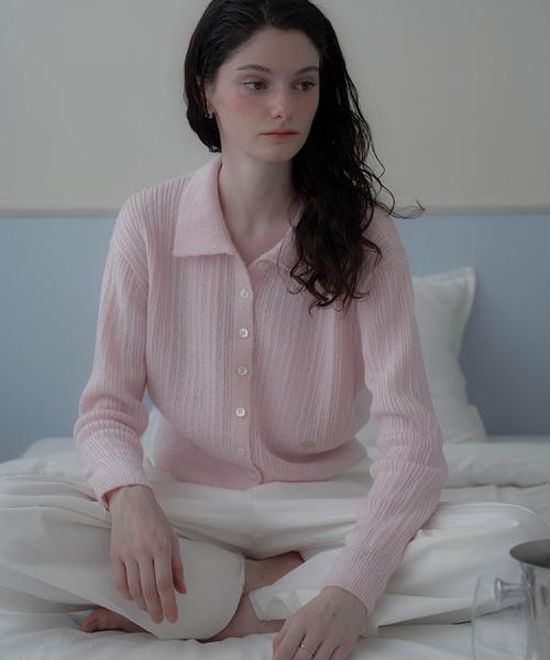 Pastel Collar Knit Cardigan [Pink]