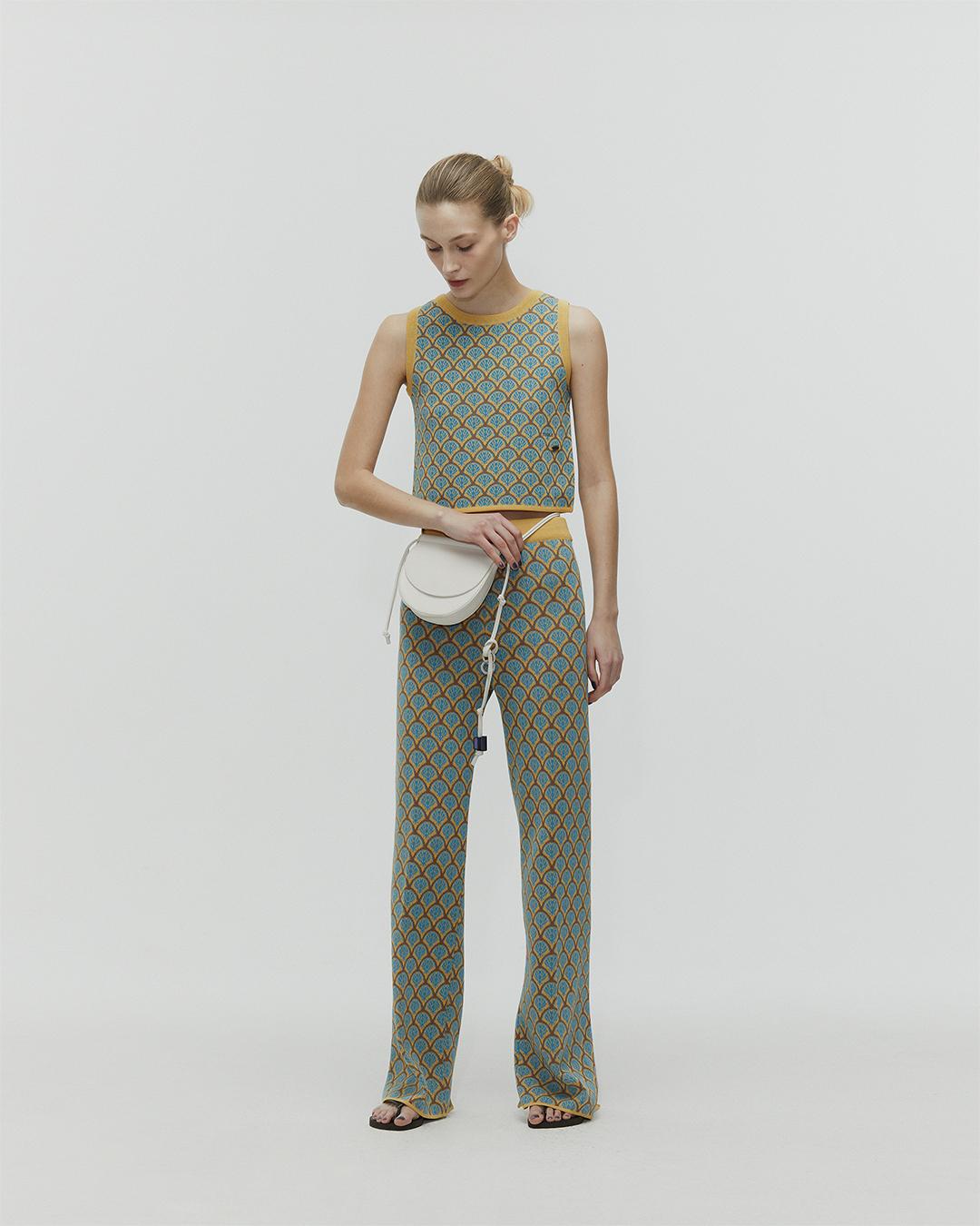 SHELL JQD KNITTED PANTS_YELLOW