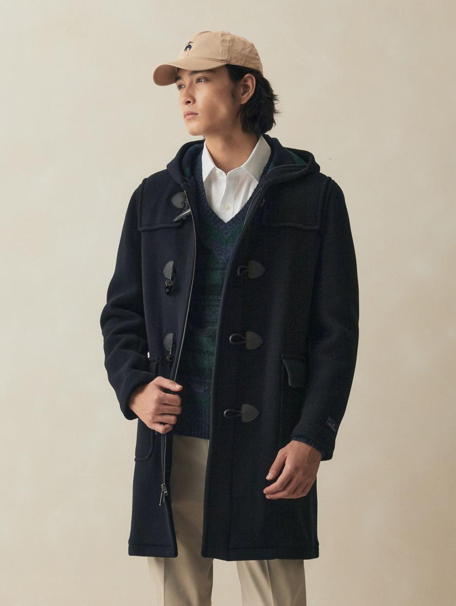 울 더플 코트 (네이비) | Brooks Brothers