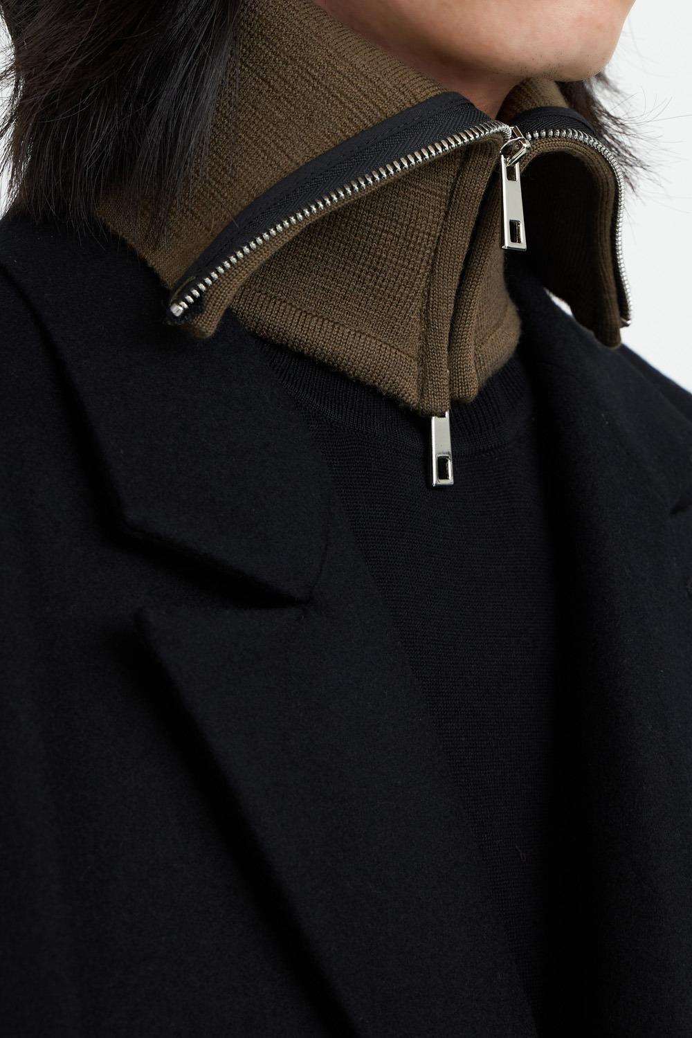 Curly Zipped Neck Warmer - Khaki