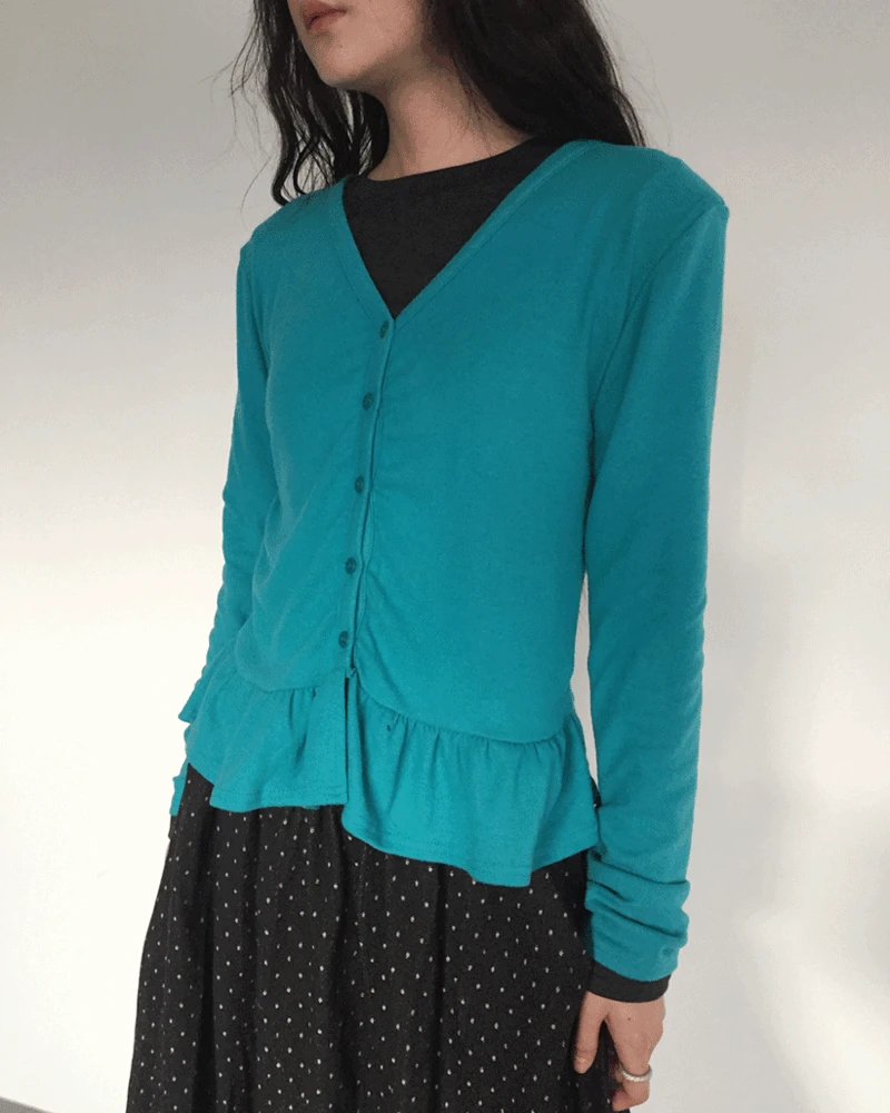 [MD추천]틸 피치 프릴 가디건 (5color)