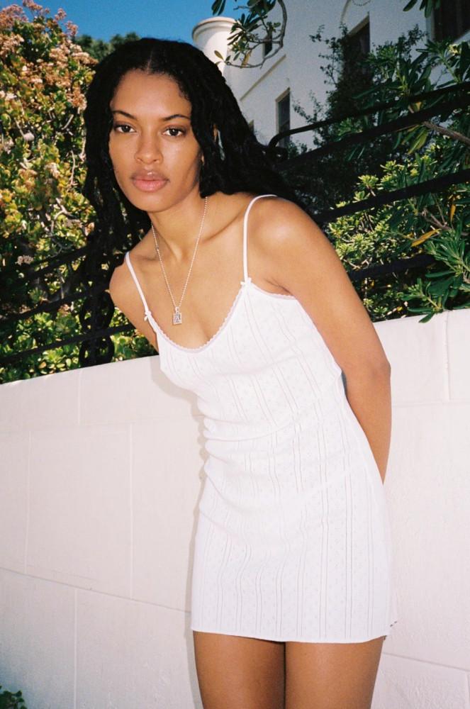 쿠쿠 인티메이트 Cou Cou Intimates 더 캐미 슬립 화이트 The Cami Slip Mini Dress/ White