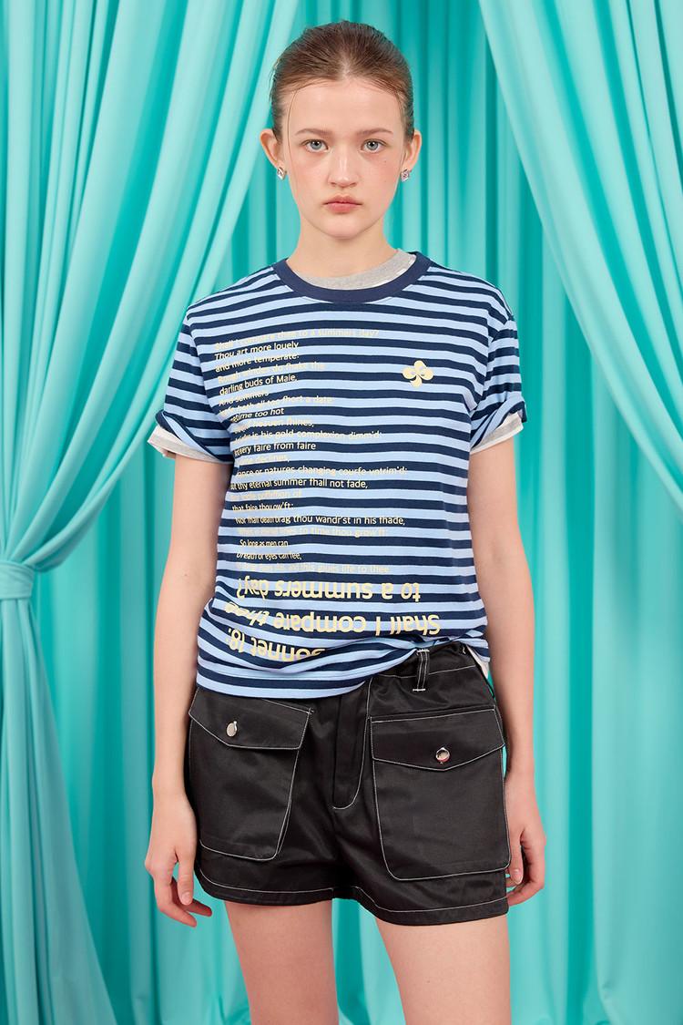 SONNET 18 T-SHIRT (STANDARD FIT) / stripe-navy : HERETIC 헤레틱