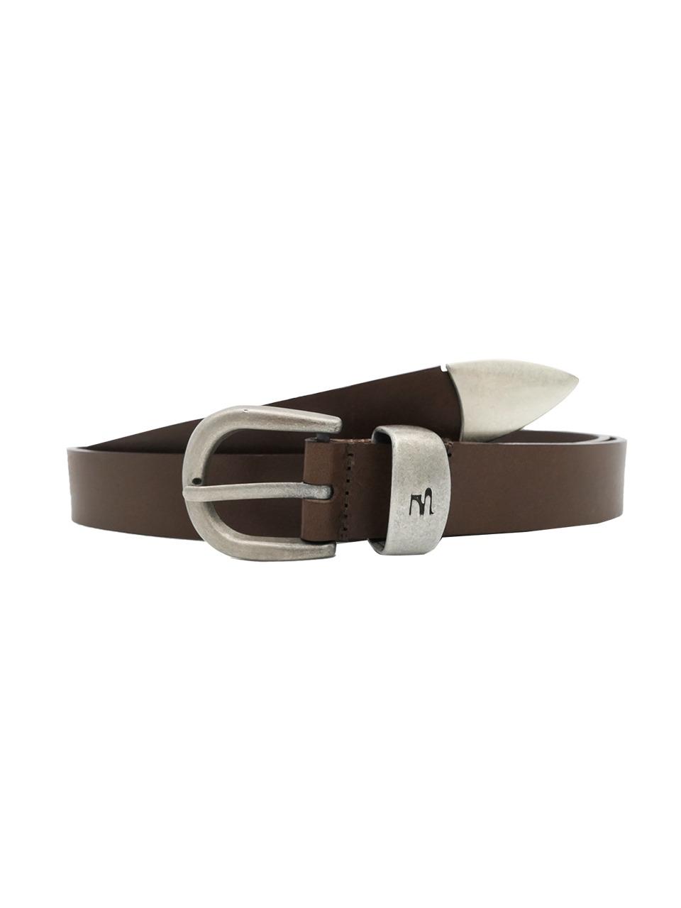 LEATHER SYMBOL BELT_choco brown
