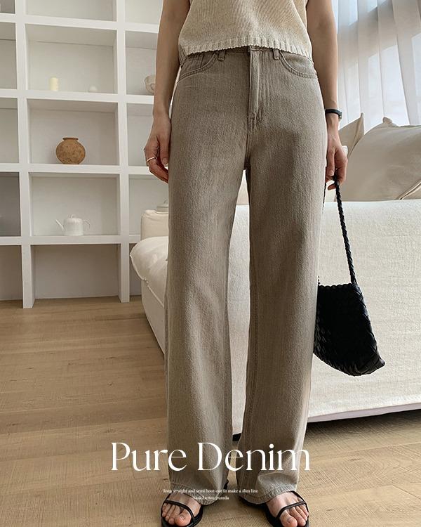 [PURE DENIM] 그레인 썸머 와이드 데님 팬츠