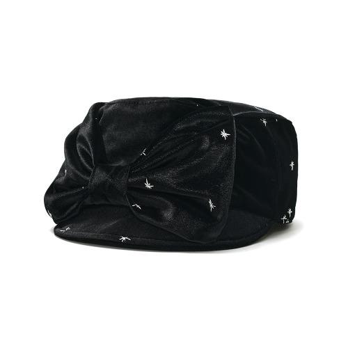[New Drop -10%] BELLBOY CAP_RIBBON_VELVET BLACK