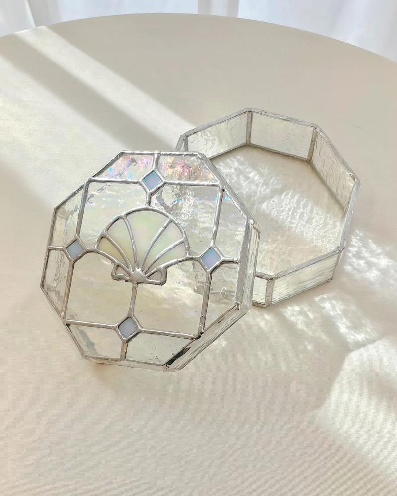 handmade 조개 팔각 보석함 1color 핸드메이드 수제 스테인드글라스 유리공예