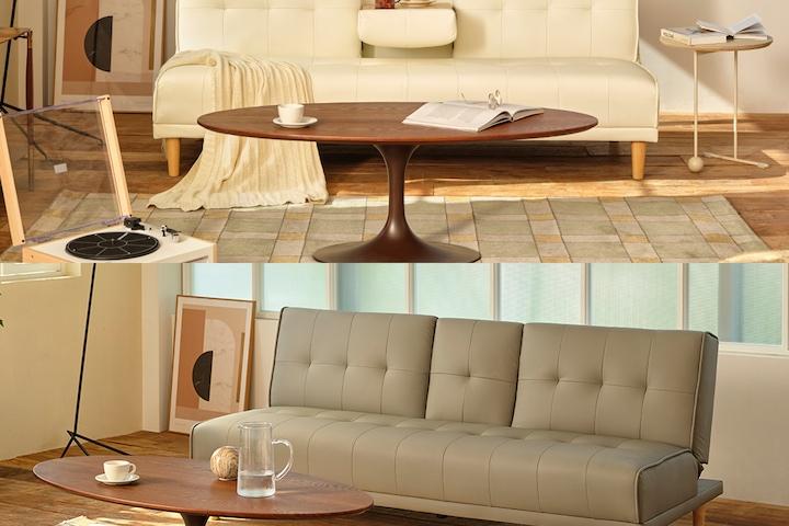 헤딩 각도조절 가죽 소파베드 1인/3인 2colors