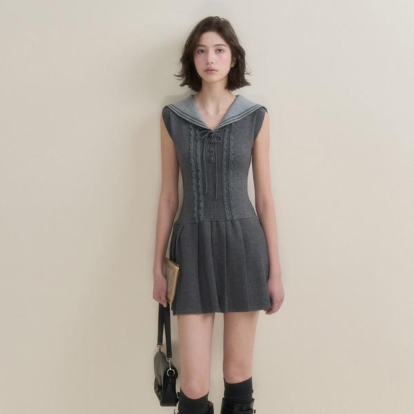 Grey Sailor Collar Dress & Top (Sleeveless or S-sleeve ver.)