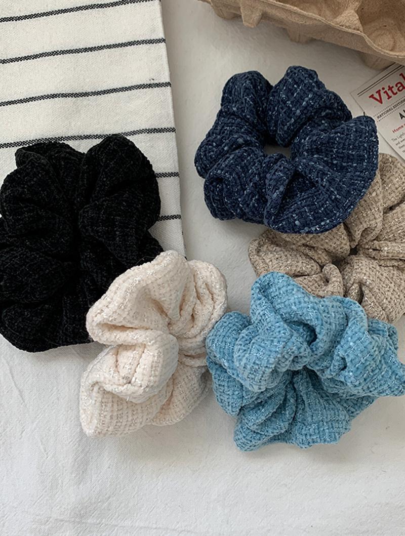 winter tweed scrunchy