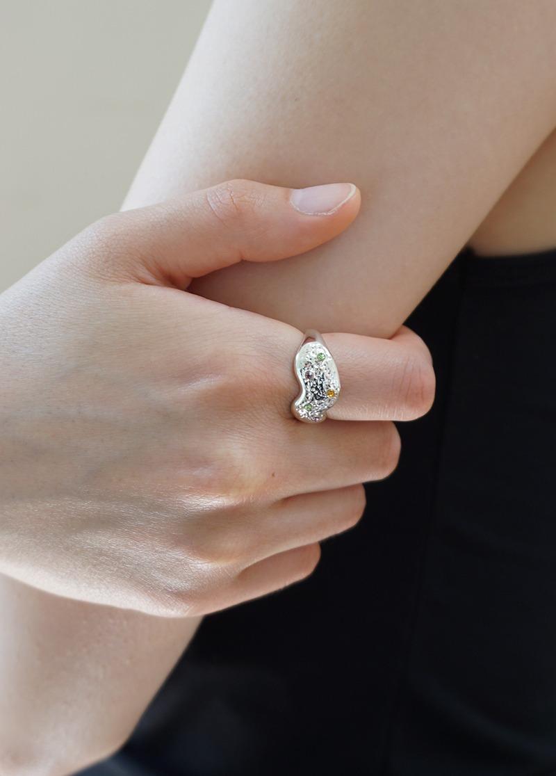 [R853] 알록달록 큐빅 반지 시선 13호