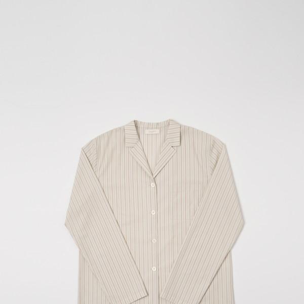 Stripe Cotton Pajama Set (Cream)
