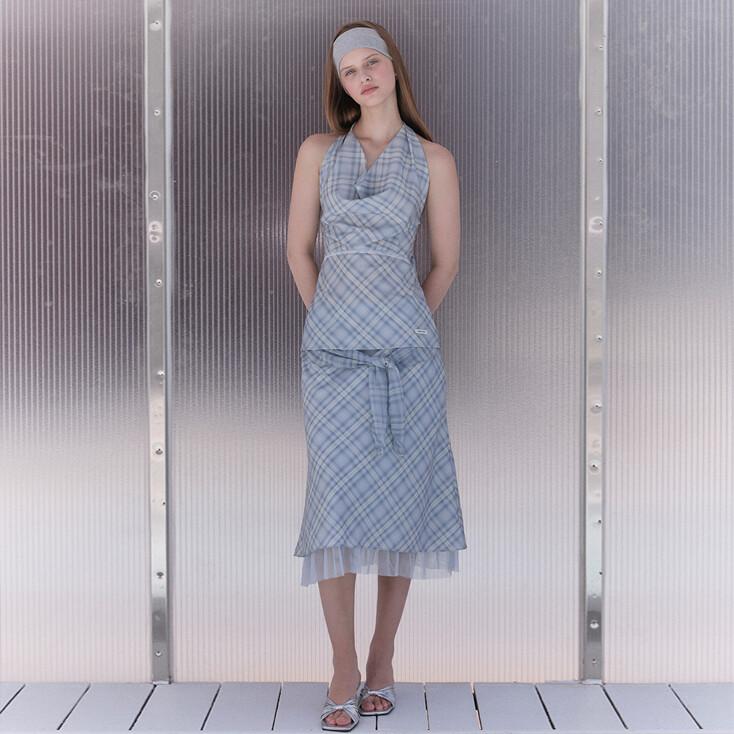 RIBBON DETAIL MERMAID SKIRT (LIGHT BLUE)