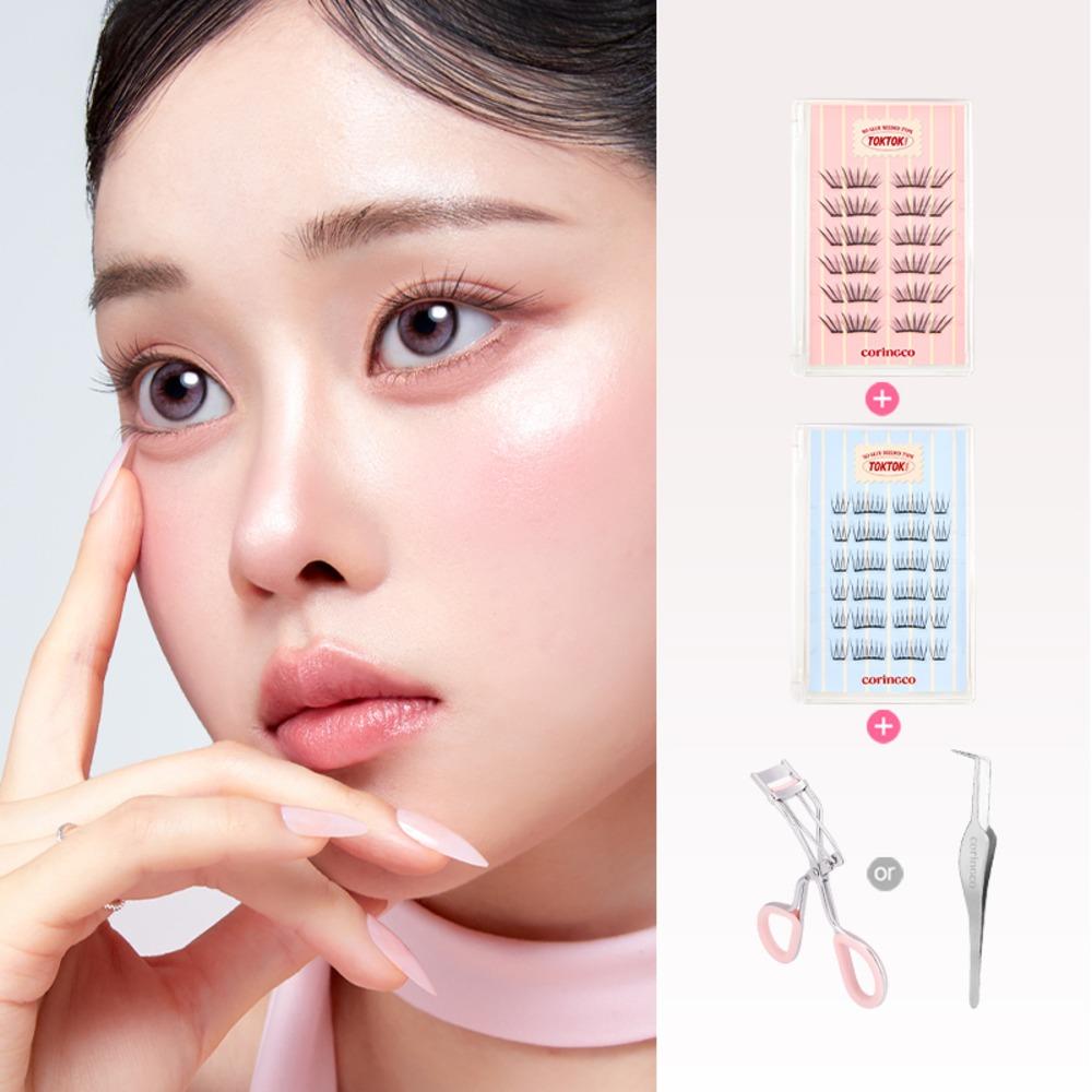 톡톡하라 노글루 하프 속눈썹 (1+ 1+ 부분뷰러 or 트위저)