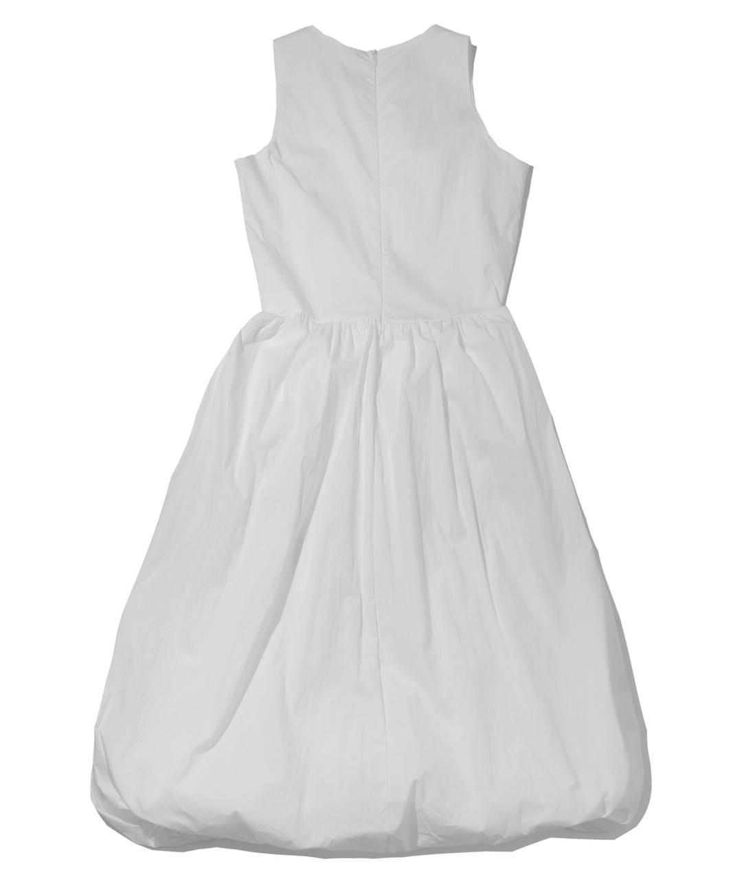 Bubble Minimal Puff Balloon Round Neck Nasi Long One Piece [White]