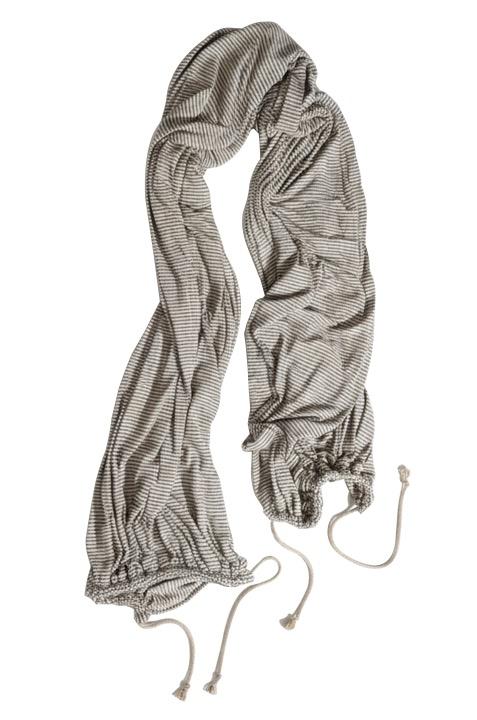 [11/28 예약발송] Stripe XL  Drawstring Scarf, Smoke