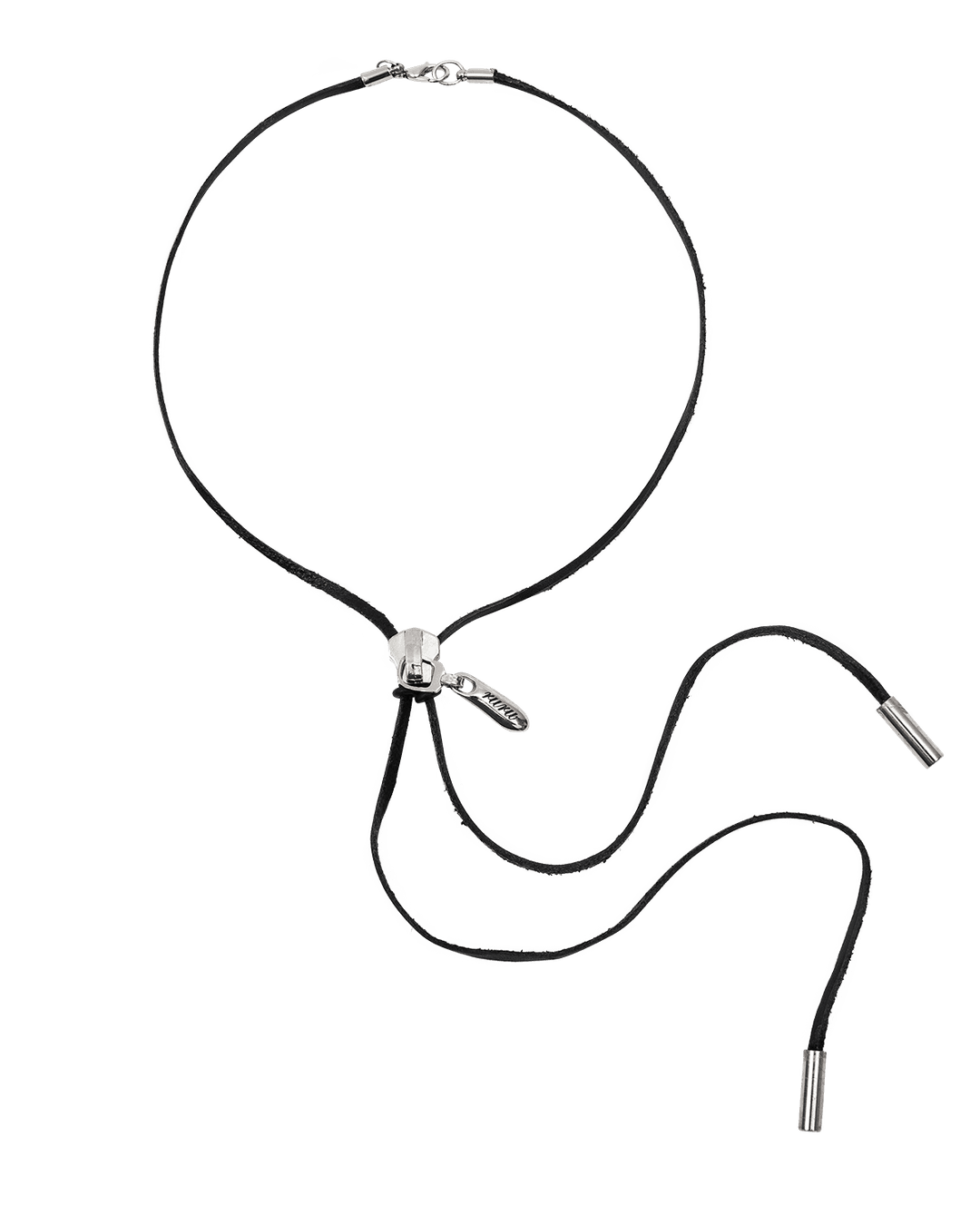 ZIPPER TIE NECKLACE BLACK