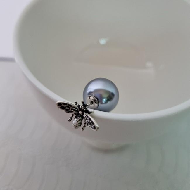 꿀벌 진주 클러치 투웨이 앤틱 귀걸이 목걸이