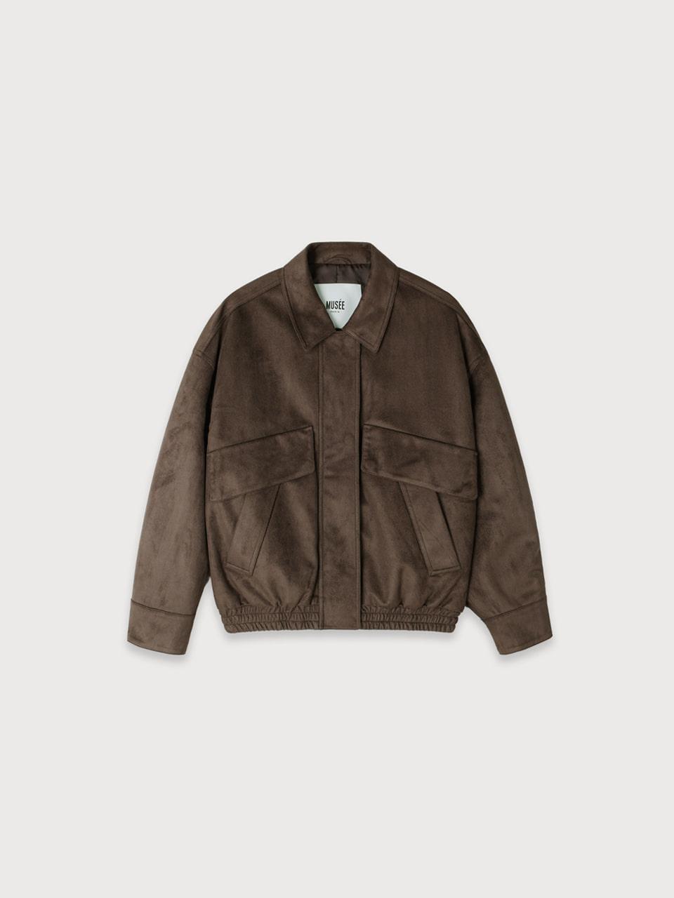 [REFURB] FINALE Suede Bomber Jacket_Brown