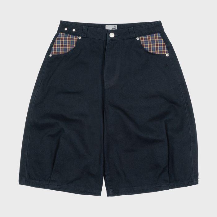 TCM check pocket half pants (navy)