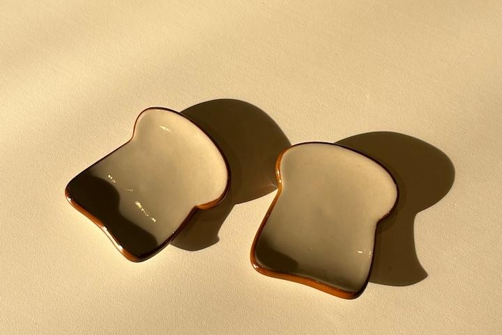 식빵 도자기 수저 젓가락 받침 1p